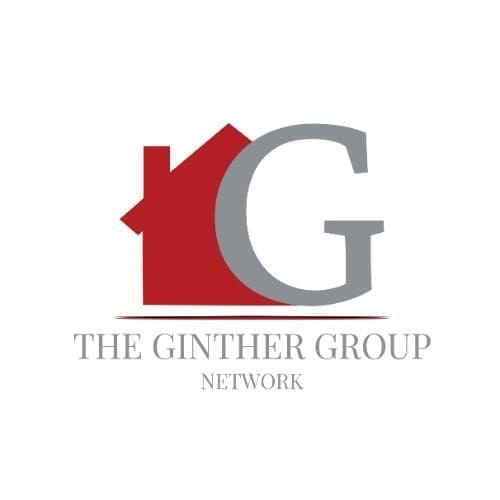The Ginther Group Network logo with a red house and gray G